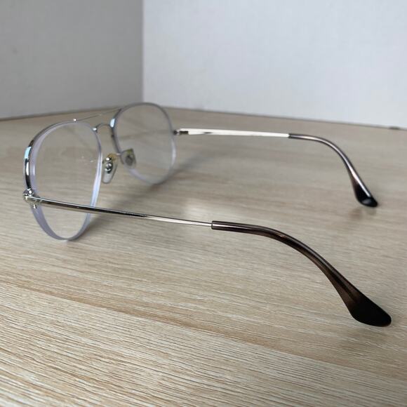 Ray-Ban RB6589 2501 Silver Pilot Eyeglasses Metal Frame 56-15-140 Excellent Cond - Picture 8 of 8